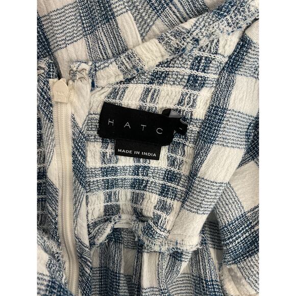 Hatch 'The Nina' White Crinkle Plaid Dress Size 1 - Picture 4 of 5
